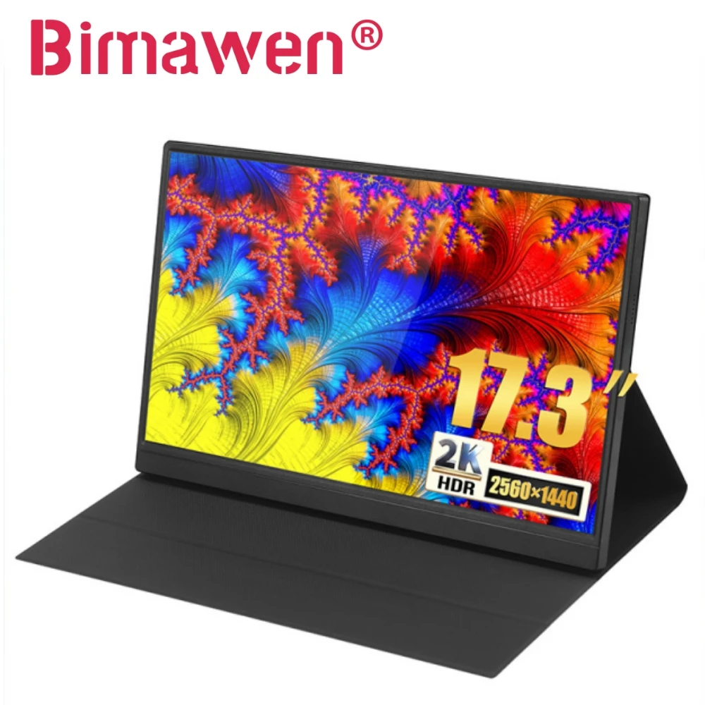 

Bimawen 17.3Inch Portable Monitor Freestanding 17.3''FHD 2k IPS Screen 100% sRGB w/Standard HDMI/USB 3.0/Type C Built-in Speaker