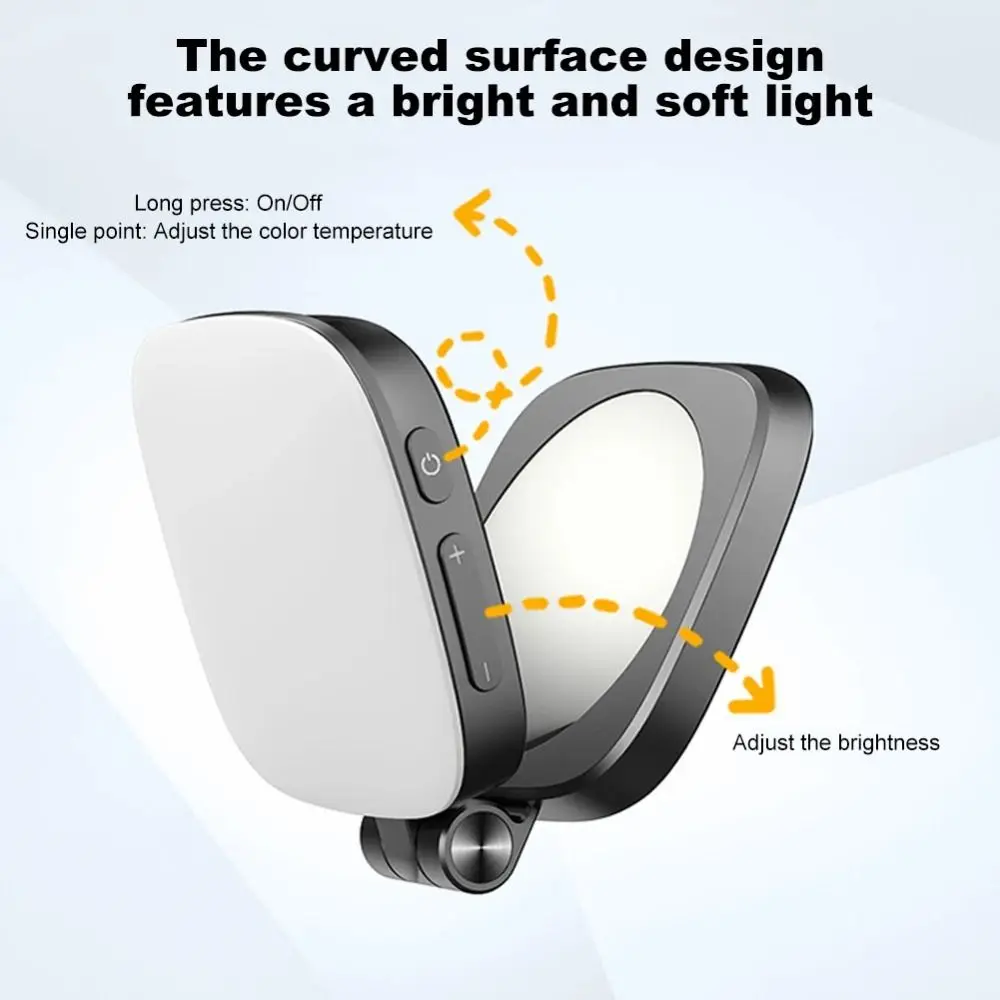 360 °   Rotatie Magnetisch Telefoon Selfie Licht met Make-upspiegel Intrekbare aanpassing Mobiele telefoon Invullicht Oplaadbaar