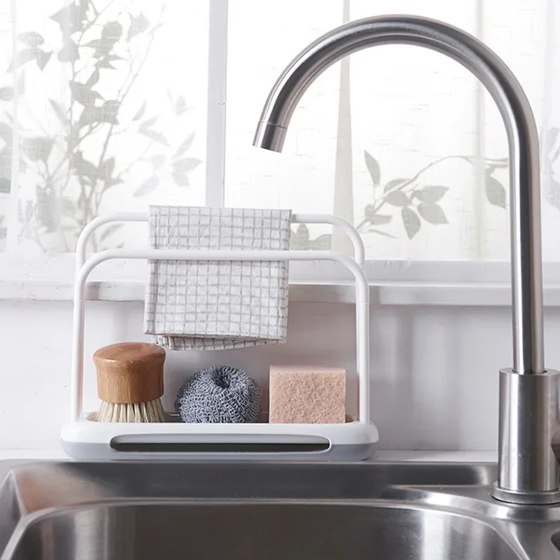 

Kitchen Drain Cloth Rack Sink Sponge Towel Hanger Household Sink Storage Rack Countertop Soap Storage Rack