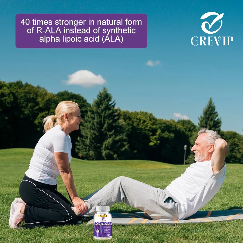 Sciatic Nerve Relief Supplement Vitamin 40 Times Stronger Than The Natural Form of R-ALA, Non-synthetic Lipoic Acid (ALA)