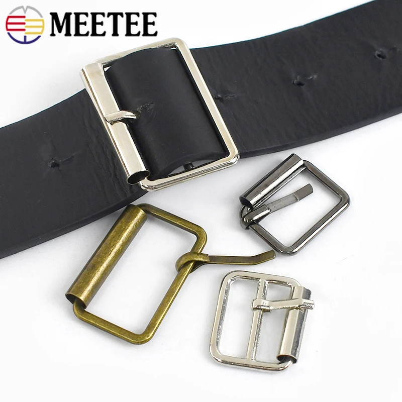 5 pçs meetee 20-50mm metal ajustável pino fivelas tri-glide gancho fecho fivela de cinto mochila roupas sapatos diy acessórios de costura