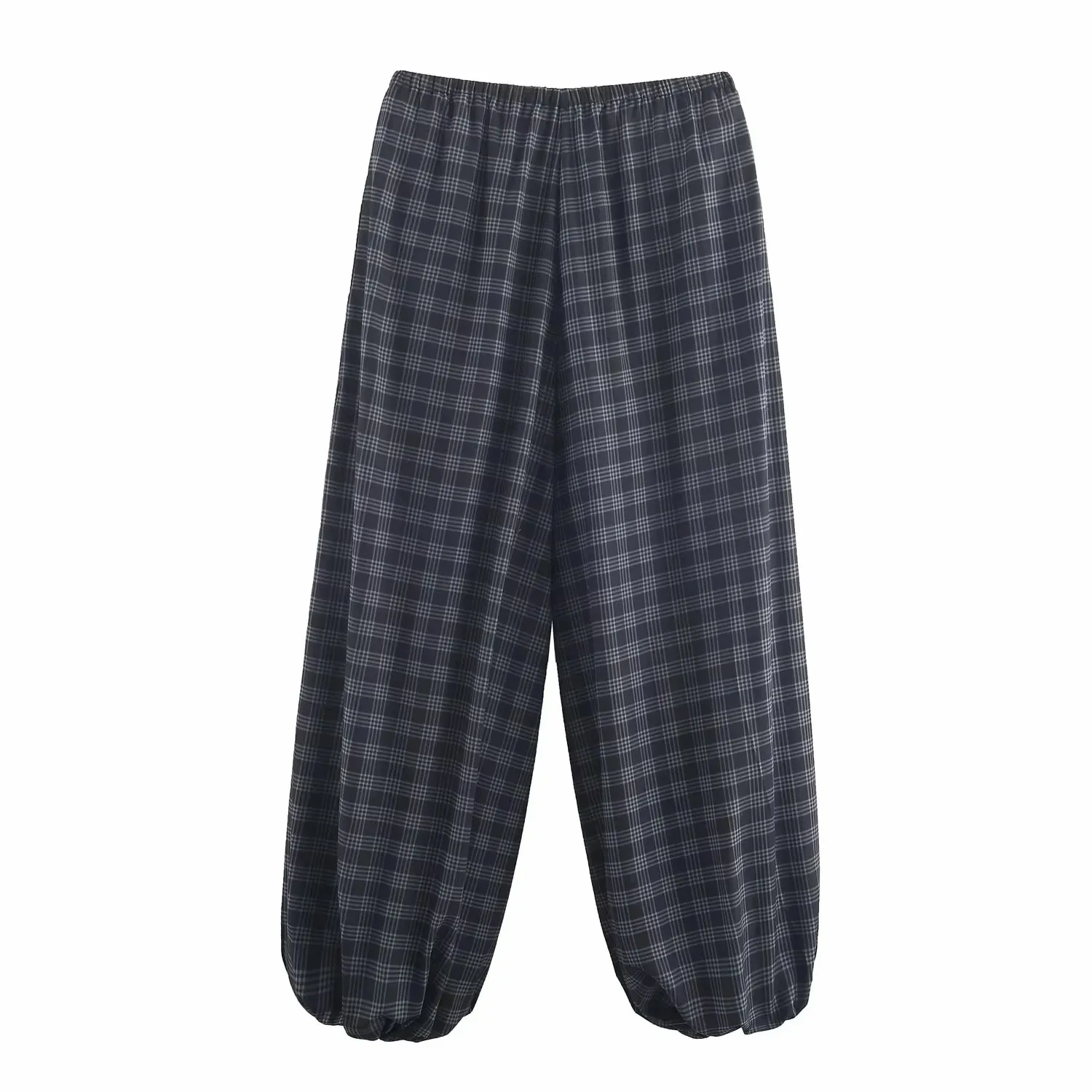 Frauen 2025, Herbst Mode Vielseitige Pumphose Plaid Gedruckt Lose Hosen Weibliche High-Taille Kordelzug Casual Hosen – Detail 4
