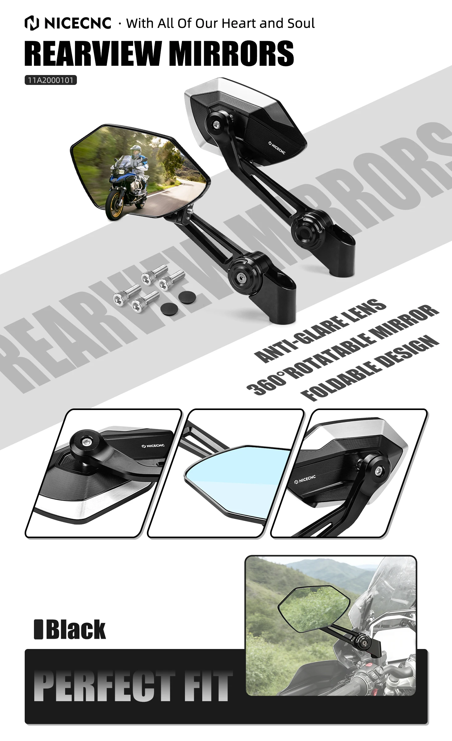 2024-2025 Für BMW GS1300 R1300GS R1300GS Adventure GSA Faltbare Rückspiegel R1200GS ADV 2013-2018 R1250GS ADV 2018-2025 – Detail 2