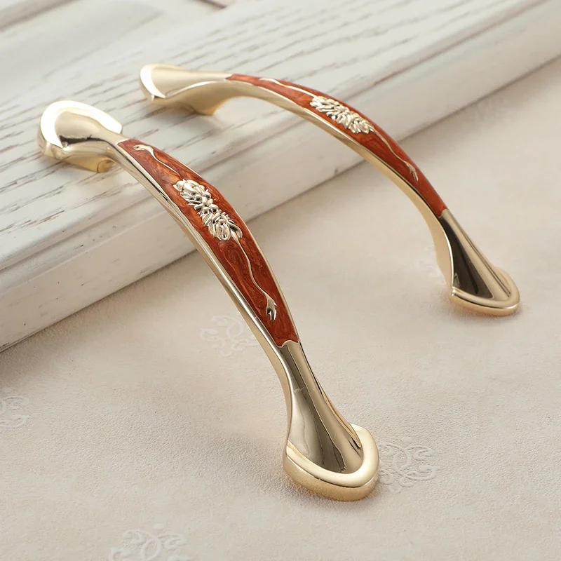 YM Red Amber Cabinet Handles Drawer Knobs Kitchen Dresser Closet Wardrobe Furniture Storage Door Pulls