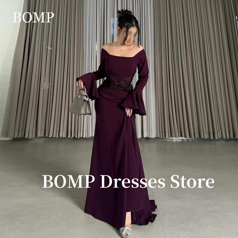 

BOMP Elegant Evening Party Dresses Off the Shoulder Mermaid Ruffle Floor Length Prom Dress Customized فساتين زفاف 2025