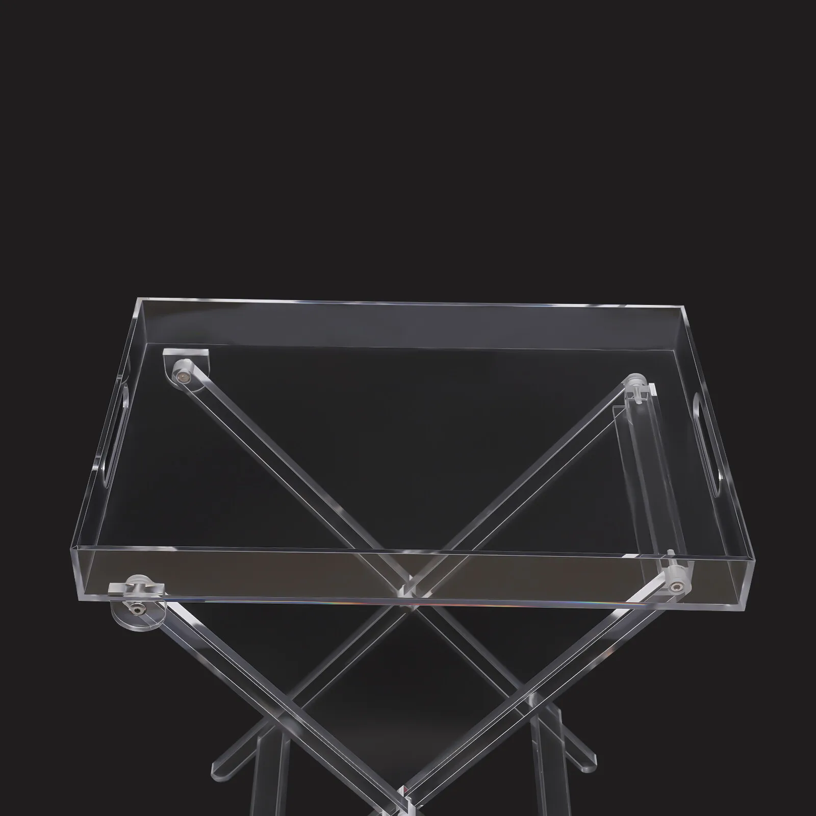 Café TablesClear Acrylic Folding Tray Table Square Side End Table for Living Room Coffee Table Use