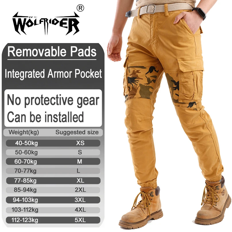 Motorcycle riding work pants anti slip trousers anti fall design for safety with armor pockets armor not included 052