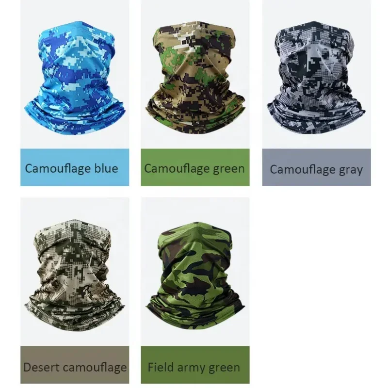 กีฬากลางแจ้ง Breathable เดินป่าผ้าพันคอคอ Gaiter Bandana UV Protection ICE Silk Face COVER คอหลอด
