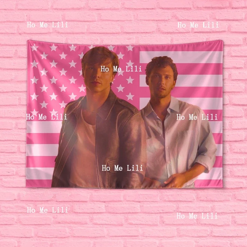 Nicholas Chavez Tapestry Pink Usa Flag Cooper Koch Tapestry Monsters Tv Show Erik And Lyle