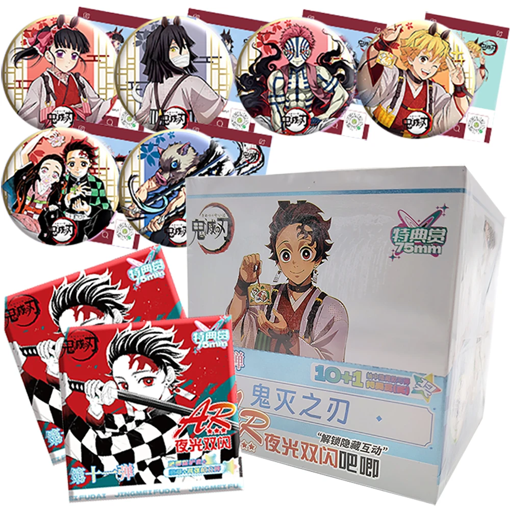 

Demon Slayer Collected Transparent Cards Encourage Child's Birthday Gifts Creative Anime Peripheral Toys Exquisite Badge Brooch