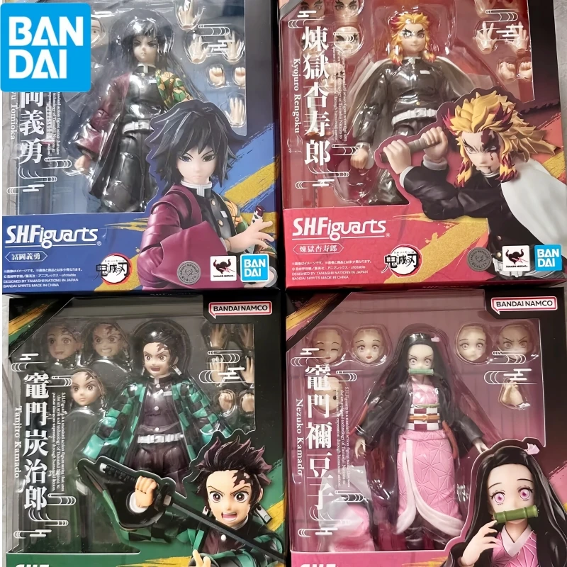 

New Hot Original Bandai S.H.Figuarts Demon Slayer Kamado Tanjirou Nezuko Tomioka Giyuur 14cm Anime Action Figure Collectible Toy