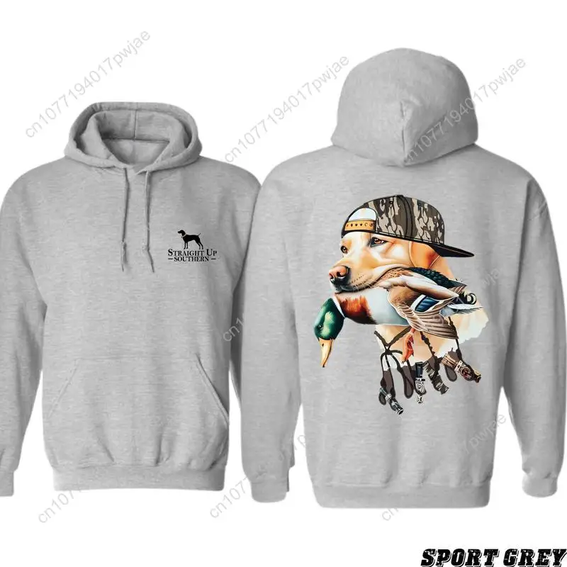 سترة بغطاء للرأس من Southern - كلب صيد جريء مع رسومات البط، سويت شيرت كاجوال للجنسين لعشاق الهواء الطلق والطيور المائية #3