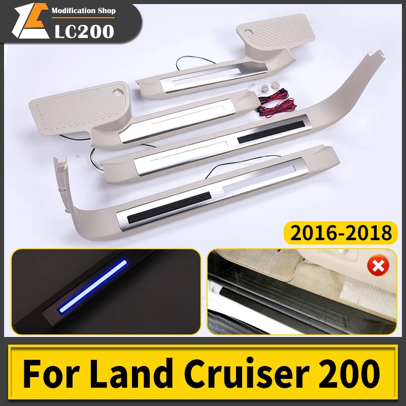 Suitable for Toyota Land Cruiser 200 LC200 2016-2018 tuning interior fittings refit, stainless steel threshold 2020