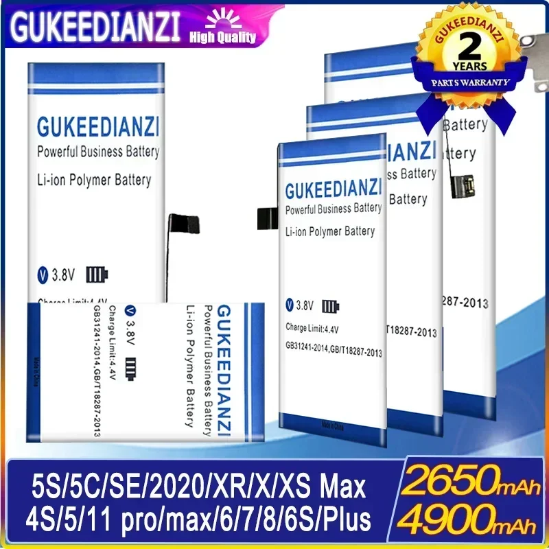 

GUKEEDIANZI Новый высококачественный аккумулятор AAAAA для iPhone Apple 6S 6 5S 5 7Plus 8Plus SE 6Plus XR XS MAX i11 Pro SE2020 Batteria