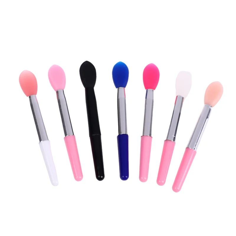 1PCS Small Makeup Brushes Lipstick Applicator Brushes With Anti-lost Cover For Lip Care Makeup Use Silicone Lip Brush