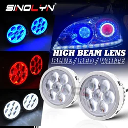 Sinolyn H7 H4 9005 9006 LED High Beam Lens Devil Eyes Spotlight LED Lights For Car Headlight Projector 6000K Car Product Styling
