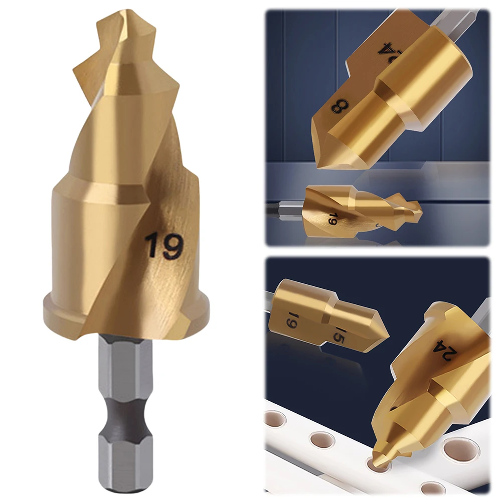 

Подъемное ступенчатое сверло PPR с титановым покрытием, сверло PPR Lifti, полный открытый процесс, шестигранный хвостовик, инструмент для подключения водопроводных труб