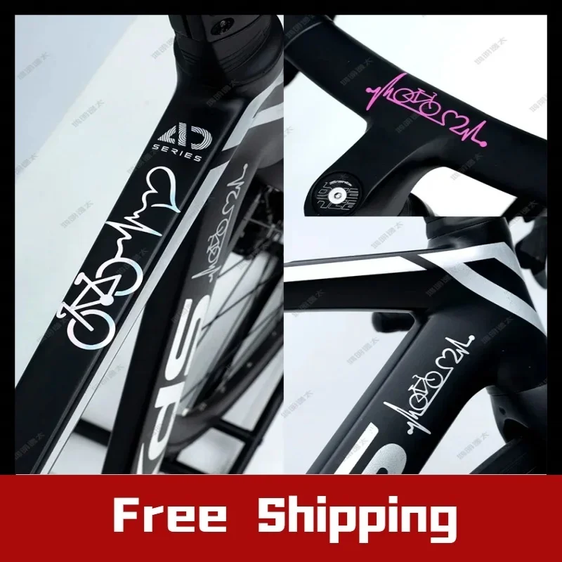 Heartbeat Bicycle Stickers for Bicycle Frame Top Tube Decorative Reflective Waterproof Cycling Road Bikes Frames Stickers