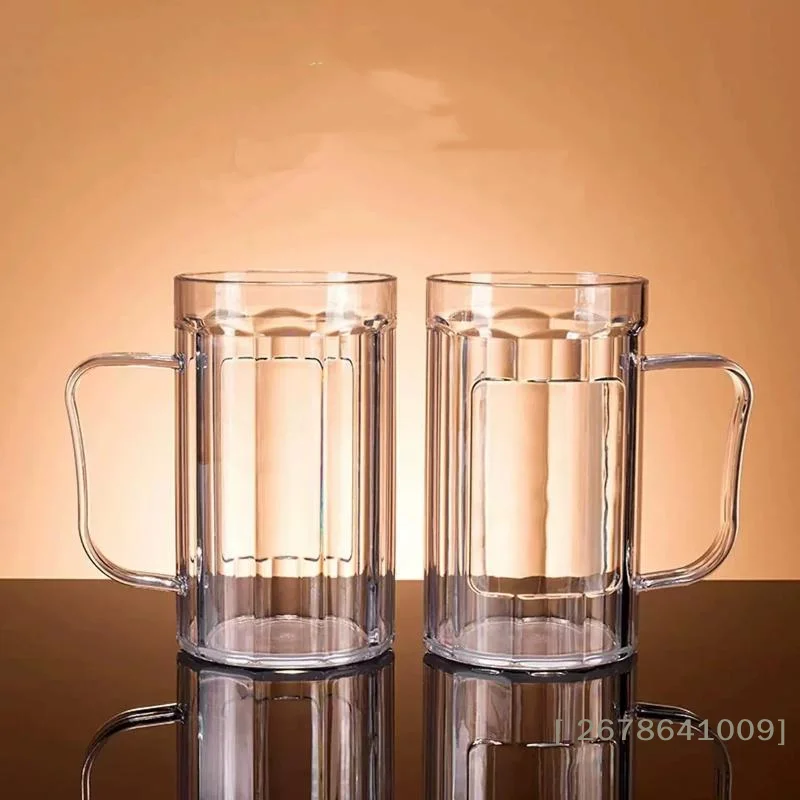 ⚑Transparent Beer Mug Acrylic Plastic Unbreakable Milk Coffee Juice Water Cup Barware Drinkware For Home Party Bar Karaoke
