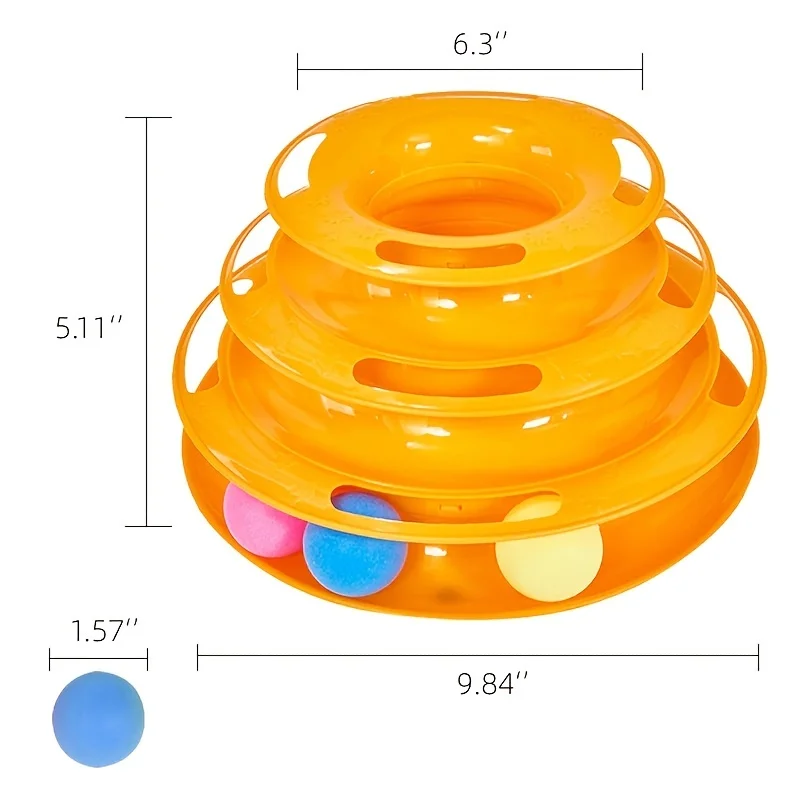 4 Levels Cat Toy Tower Turntable Roller Balls Toys Interactive Intelligence Training Track Puzzle Funny Games Accessories image 3