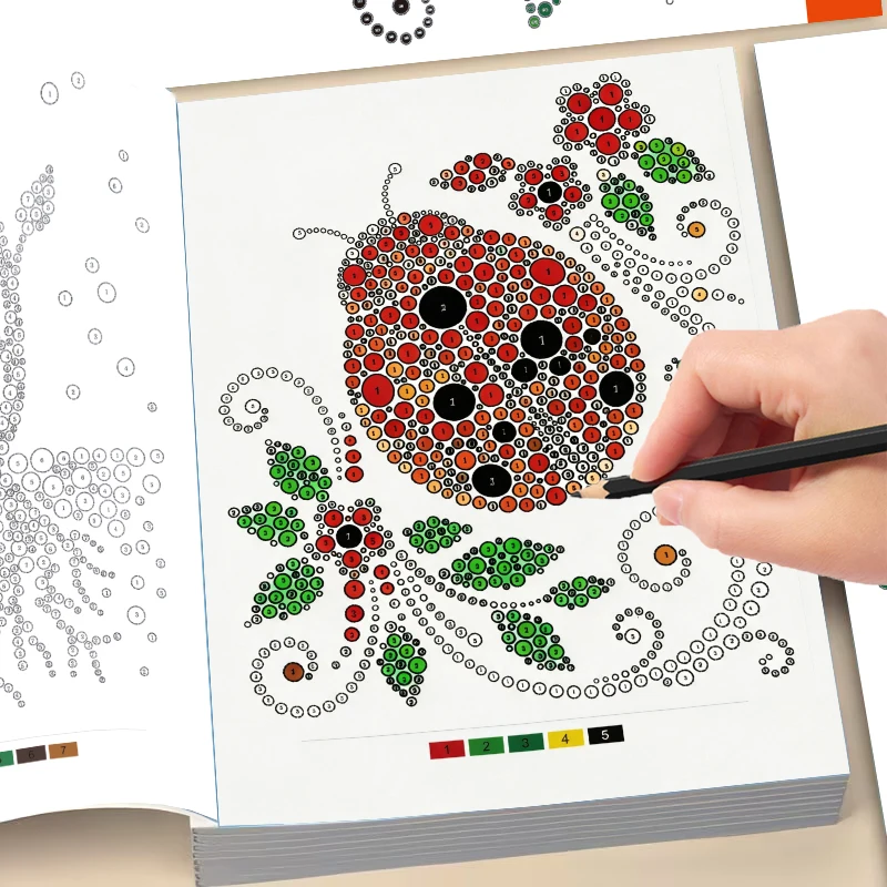Dot Art Coloring Book for Adults Color by Numbers Stress Relief Relaxing Activity Book Focus Soothe  Adult Colouring Workbook