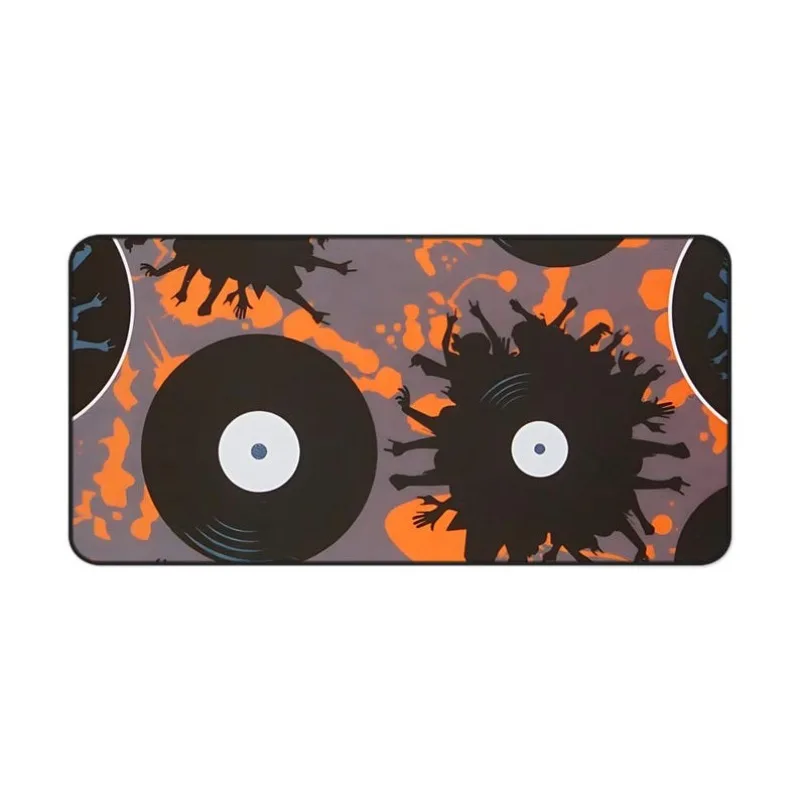 Vinyl Record Desk Mat for Music Lover, Retro Style Home Office Decor, Gaming Computer Mat  for Musicians Retro Vibe Keyboard Mat