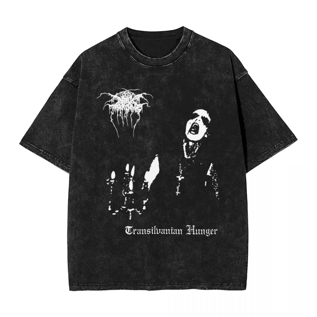 Washed T Shirts Darkian Thorns Hip Hop T-Shirt Harajuku Black Metal Streetwear Short Sleeve Summer Tops Tee Shirt Men Women