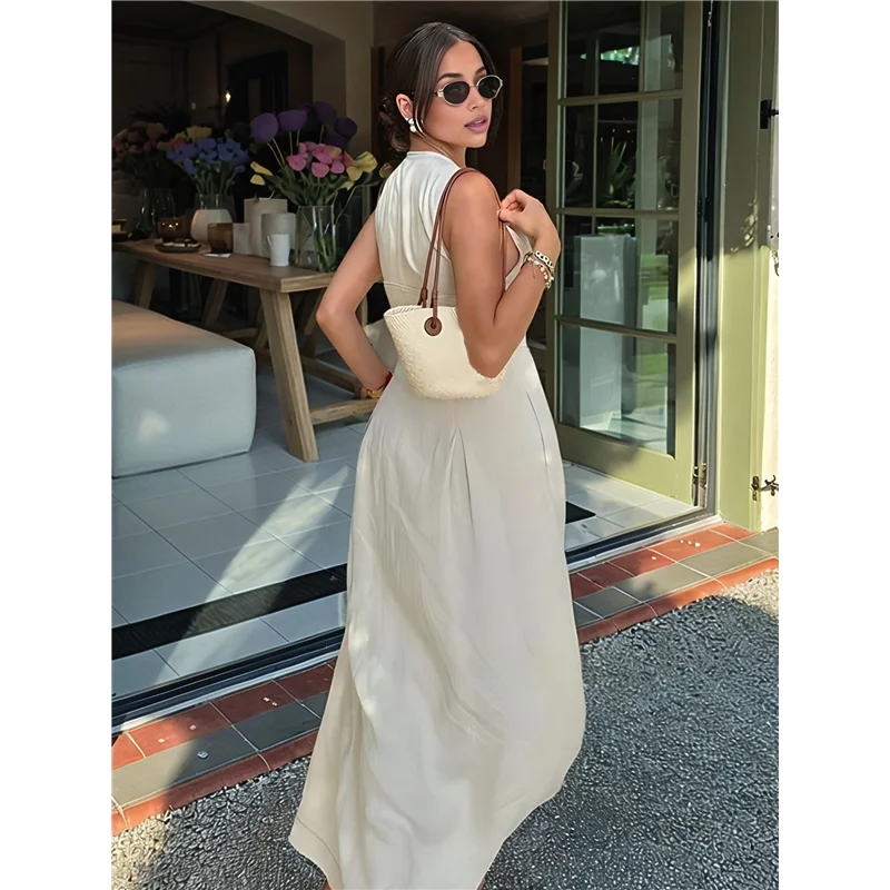 ABP-Womens Deep V Neck Zip Up Cap Sleeve Smocked Elastic Waist Split Summer Casual Midi Dress With Pockets