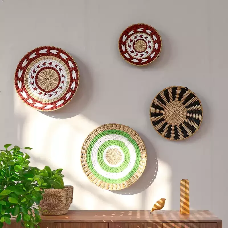 Morocco round woven wall decoration Bohemian B & B store bedside sofa background wall wall hanging painting