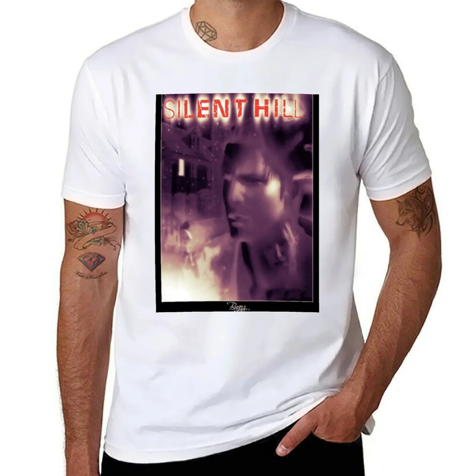 

Silent Hill 1 - Ps1 Original Art Box Cover (NA Version) T-Shirt man t shirt cotton high quality man t shirt designer T-Shirt