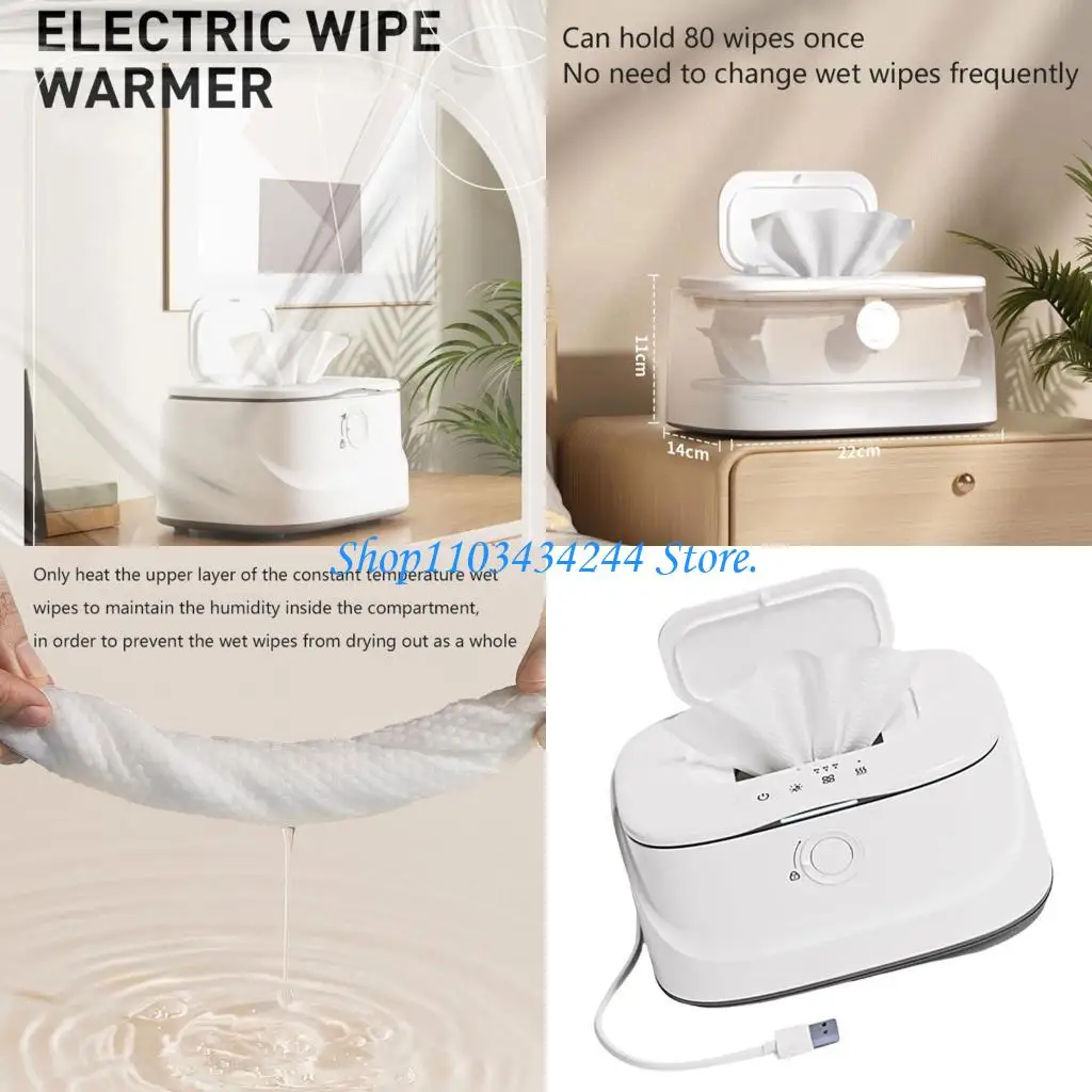 

Nursery Friendly Wipe Warmer Baby Wet Wipes Heater Build-in Night Light Creative Wet Tissues Heating Box for Parents