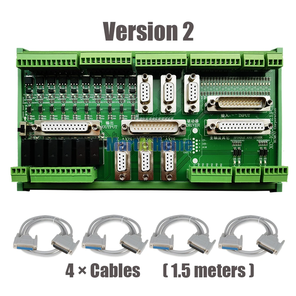 Integrated Adapter Board IO Board with 4PCS DB25 Parallel Port Cable for XC609M XC709M XC809M XC609D XC709D XC809D XC609T XC809T