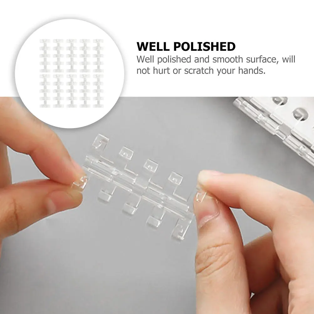 

20 Pcs Binder Loose Five-Hole Rings Handbook Creative Stationery Plastic Home Office School Use