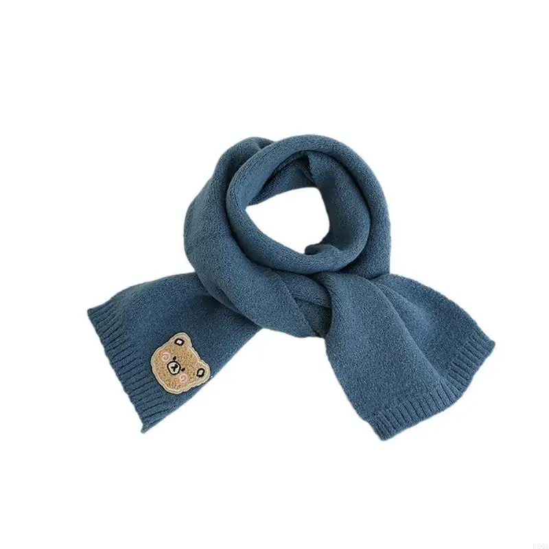 D5QA Cartoon Neckerchief Winter Scarves for Kids Toddlers Infant Soft Scarf