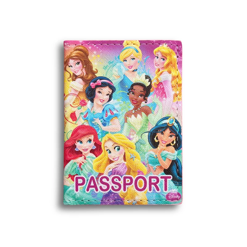 Disney Princess Passport Cover Girls Boys Multifunction Credit Card Organizer Case Passport Holder ID Card Travel Accessories