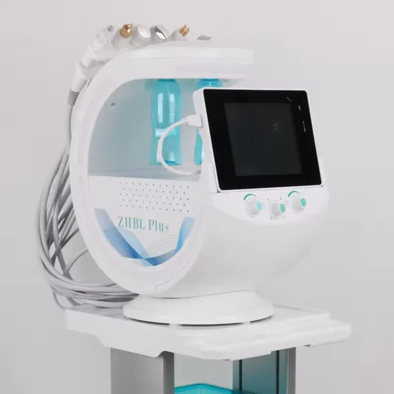 เครื่องวิเคราะห์ผิวหน้า 7 in 1 ไฮโดร สกิน แอนะไลเซอร์ พร้อมฟังก์ชั่นพ่นน้ำ ออกซิเจน ไมโครเดอร์มาเบรชั่น ไดมอนด์ ไฮดรา พีลลิ่ง และทำความสะอาดผิวหน้า