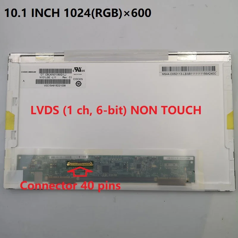 tela de lcd de laptop n101l6 l03 n101l6 l0a l0b n101l6 l02 n101lge l21 n101lge l11 b101aw07 v2 v0 v1 101 40pin 1024x600 hd 01