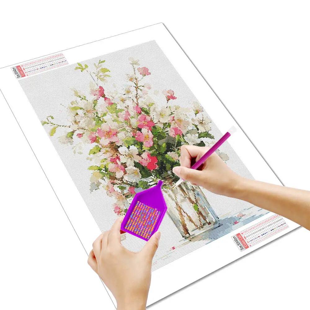 Huacan Flower DIY Diamond Paintings Sunflower Full Square Round Drill Mosaic Tulip Diamond Embroidery Art Holiday Gift