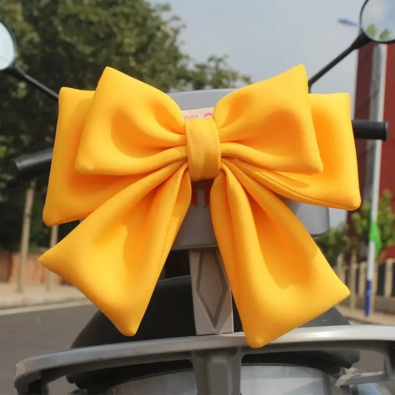 Universal Electric Vehicle Decoration  Helmet Bow Polyester Satin Ribbon Bow Helmet Decoration Motorcycle Helmet Accessories