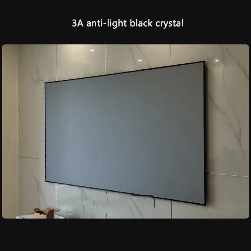 Black Crystal Anti-light Projection Screen 16:9 UST Medium Long Focus Home Projector Screen Aluminum Alloy Frame