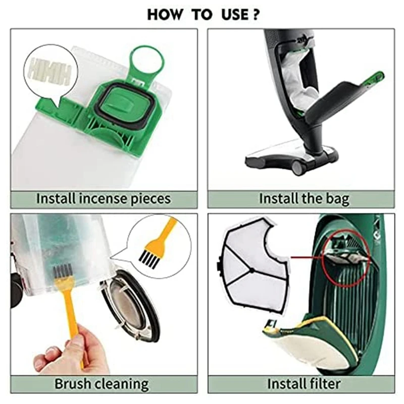 For Kobold Vacuum Cleaner Bag Kit Compatible For Vorwerk Kobold VK140 VK150