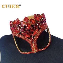 CUIER Amazing Bright Red Color Female Mask Face Jewelry Women Halloween Christmas Party Masque
