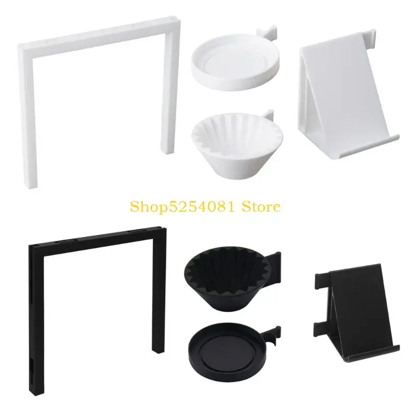 AXYC Coffee Station Side Storage Rack Set, Plastic Tray and Filter Shelf for Left-Side Unit Access and Daily Service