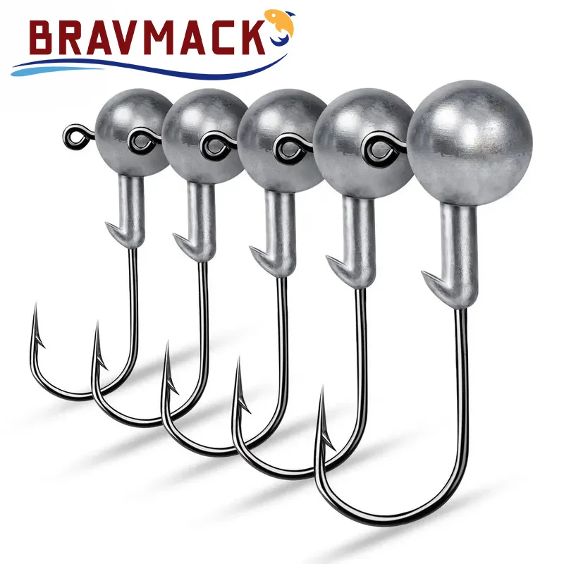 10 Pezzi di Ami Jig Head da 1g-4g, Stile Crank, Ami Pesati per Pesca con Esche in Plastica Morbida