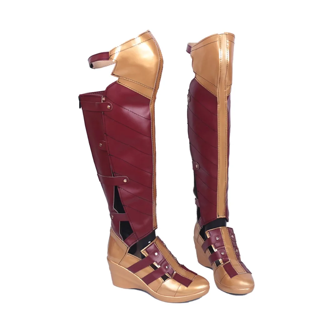 Zapatos de Cosplay de mujer maravilla, botas por encima de la rodilla, mascarada de Halloween, accesorios de disfraz de fiesta de actuación de Carnaval