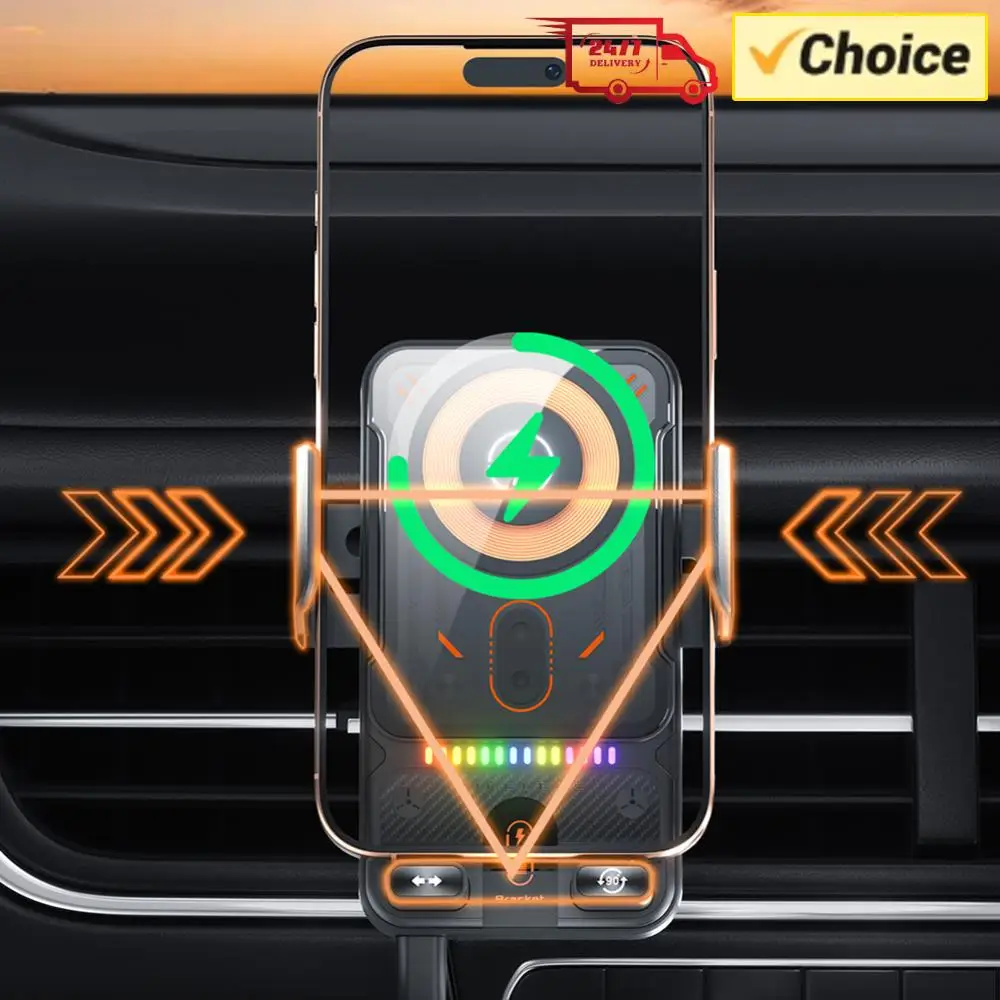 

15W Wireless Car Charger Phone Stand Air Vent Cell Phone Holder Auto Clamping Car Accessories