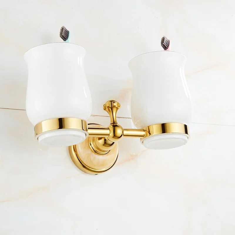 Brass Jade Toilet Brush Holder Bathroom Shelf Gold Paper Holder Towel Bar Soap Holder Towel Rack Towel Hook Bathroom Hardware - view 6