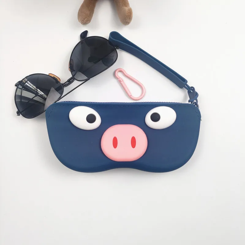 Портативный водонепроницаемый устойчивый к падениям силиконовый футляр для очков, легко хранить, оснащенный подвесной ручкой, подходящий подарок для путешествий, свинья