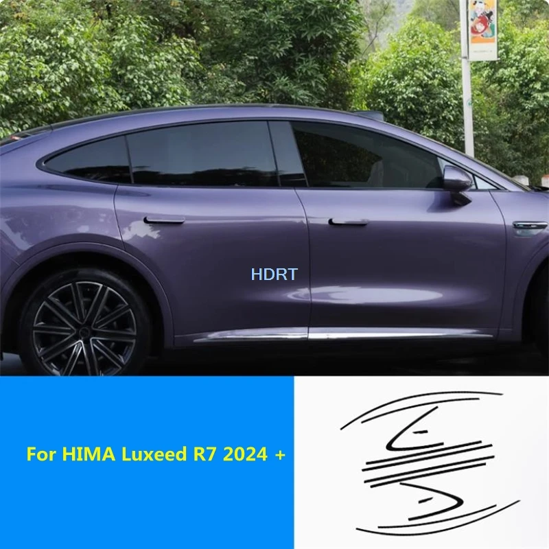 

For HIMA Luxeed R7 2024 + Car Style Protector Decoration Accessories Exterior Sticker Window Molding Glass Side Strip Cover Trim