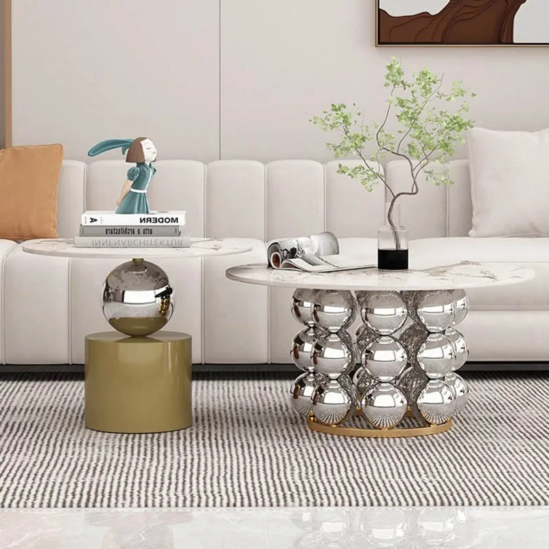 Round Unique Coffee Table Luxury Eclectic Design Mid Century Coffee Table Metal Minimalist Table De Salon Home Furniture